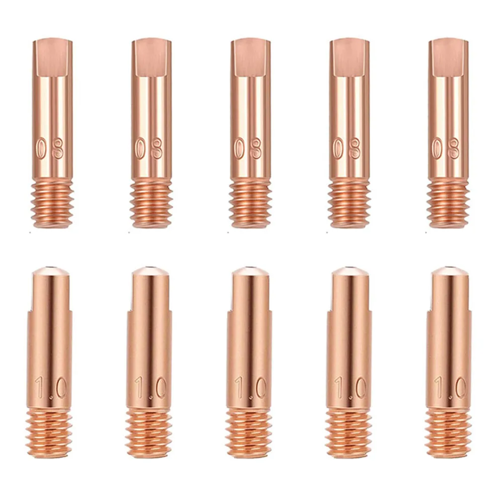 10PCS Copper Welding Contact Tips for 15AK For Mig MAG Torch 0 030 and 0 040 Aperture for Enhanced Electrical Conductivity