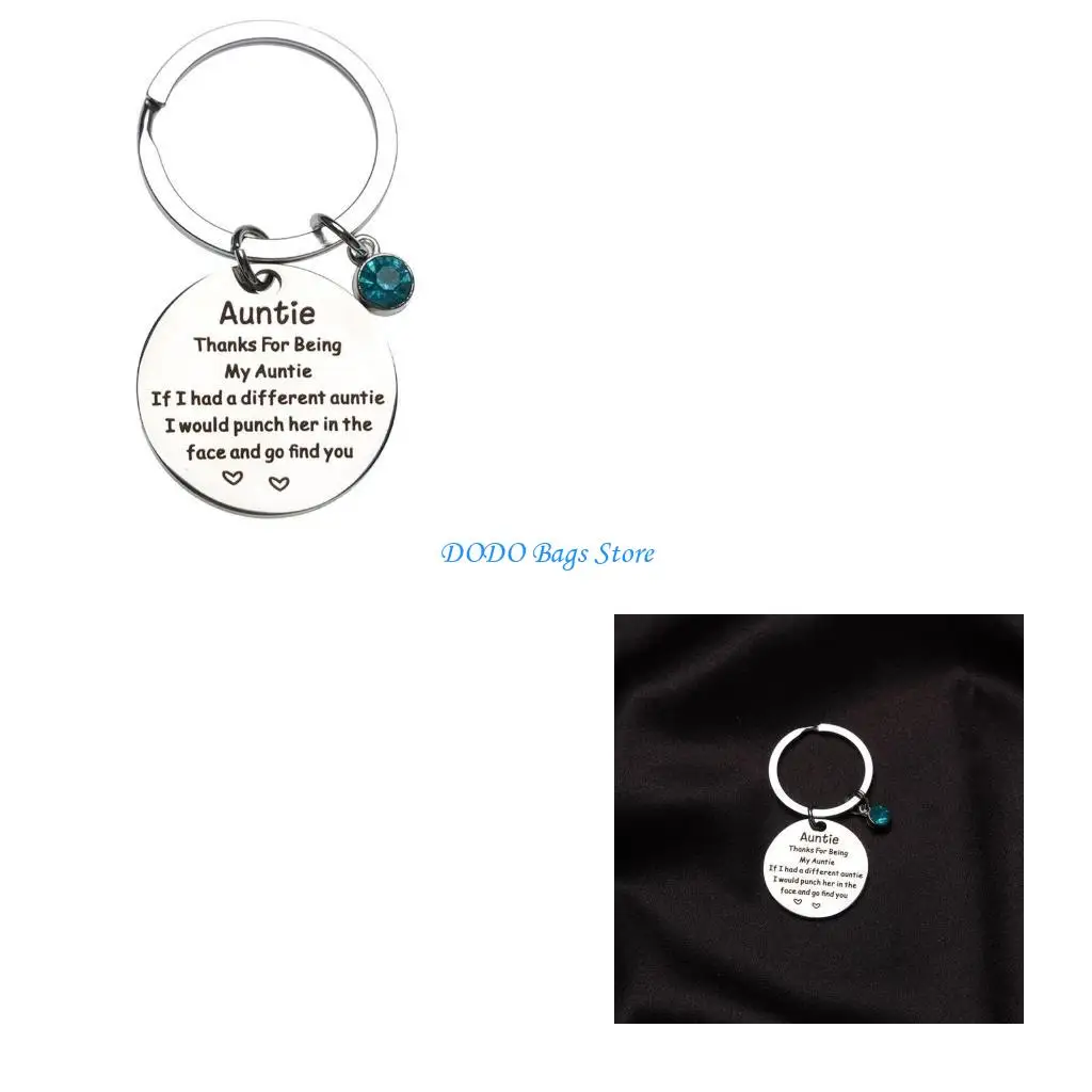 

Keyring Aunt Niece Jewelry Auntie Gift Keychain from Niece Birthday Gift Silver