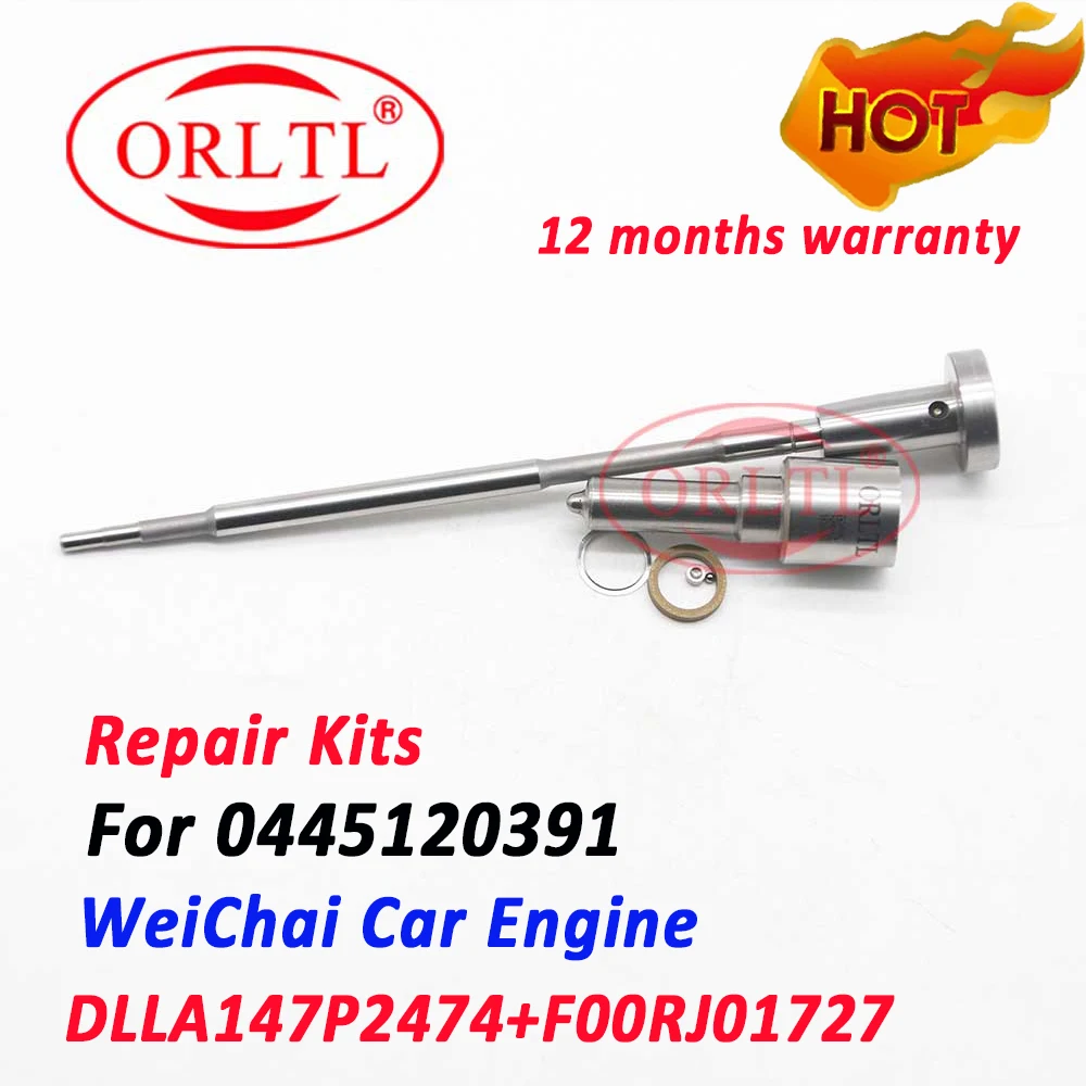 

Diesel 0445120391 Fuel Injector Nozzle DLLA147P2474 Control Valve F00RJ01727 Repair Kits Diesel for Weichai CAR 0445 120 391