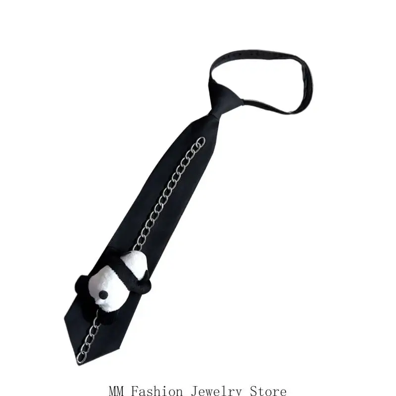 D0UB Uniform Pre Tied Tie for Girls Senior School Lady Uniform Pre-tied Tie Elegant Look for Business and Office Use