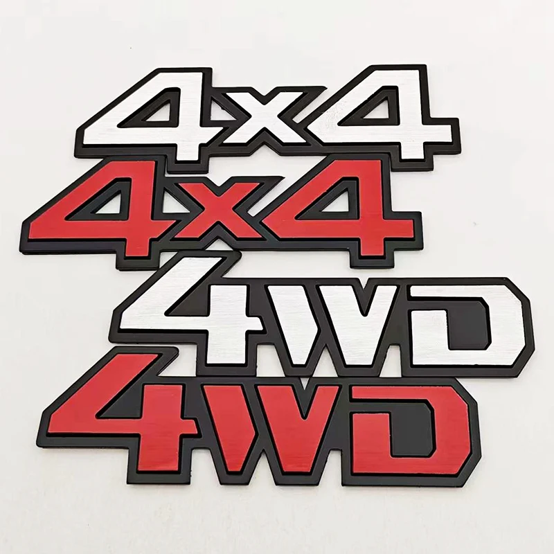 

3D Aluminum Car Styling On Chrome Logo 4WD 4X4 Fender Side Rear Trunk Car Decal Emblem Trim Badge Sticker For Truck Auto Styling