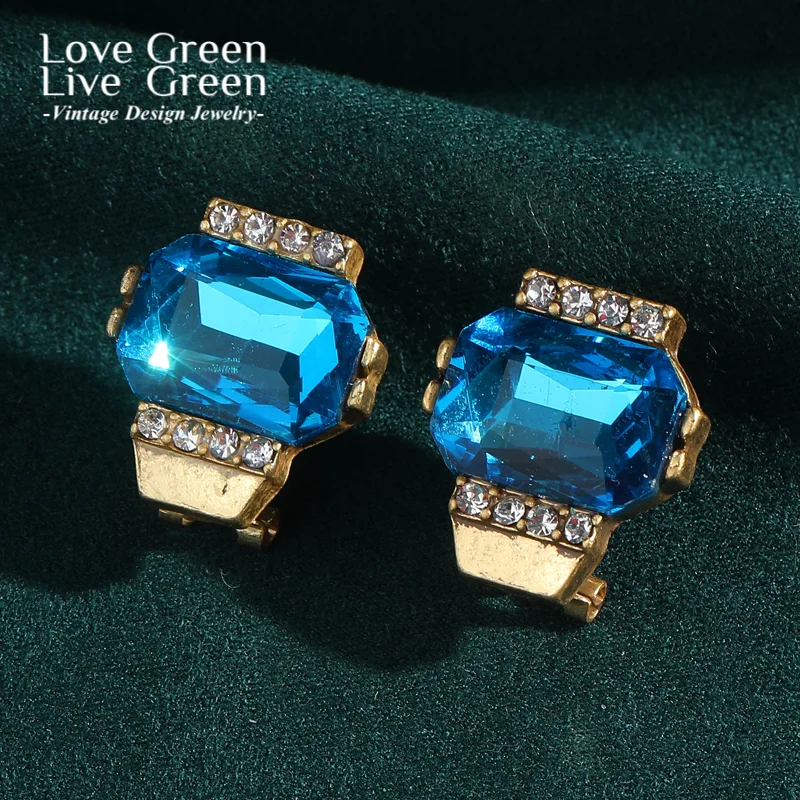 

Винтажные серьги-гвоздики с кристаллами цвета морской волны, квадратные, золотистого цвета, уникальные, с фианитами, антикварные, класса люкс, дизайнерские, подарочные украшения для вечеринок