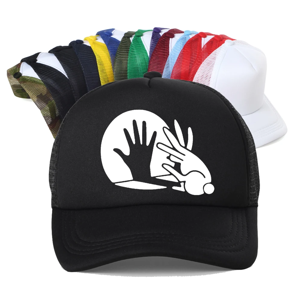 

Men's High Quality Golf Hat Cool Funny Shadow Puppet Print Baseball Cap Casual Outdoors Mesh Breathable Sports Cap