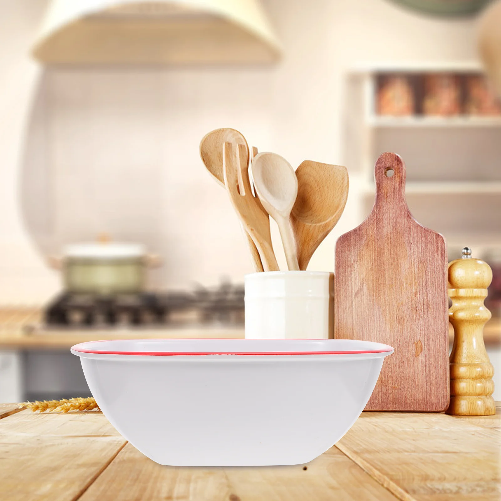 

1pc Retro Style Melamine Food Bowl For Salad Fruit Dessert Serving Kitchen Tableware Restaurant Storage Bowl