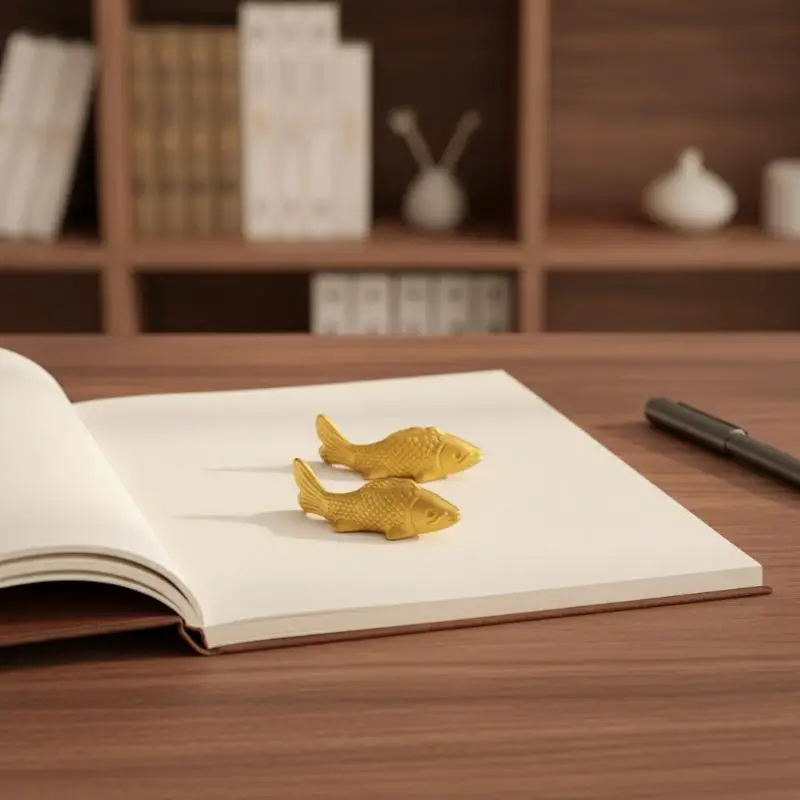 Matte Gold Koi Fish Figurine Lightweight Detailed Scale Texture Desktop Decor for Student Dorm Room Tabletop