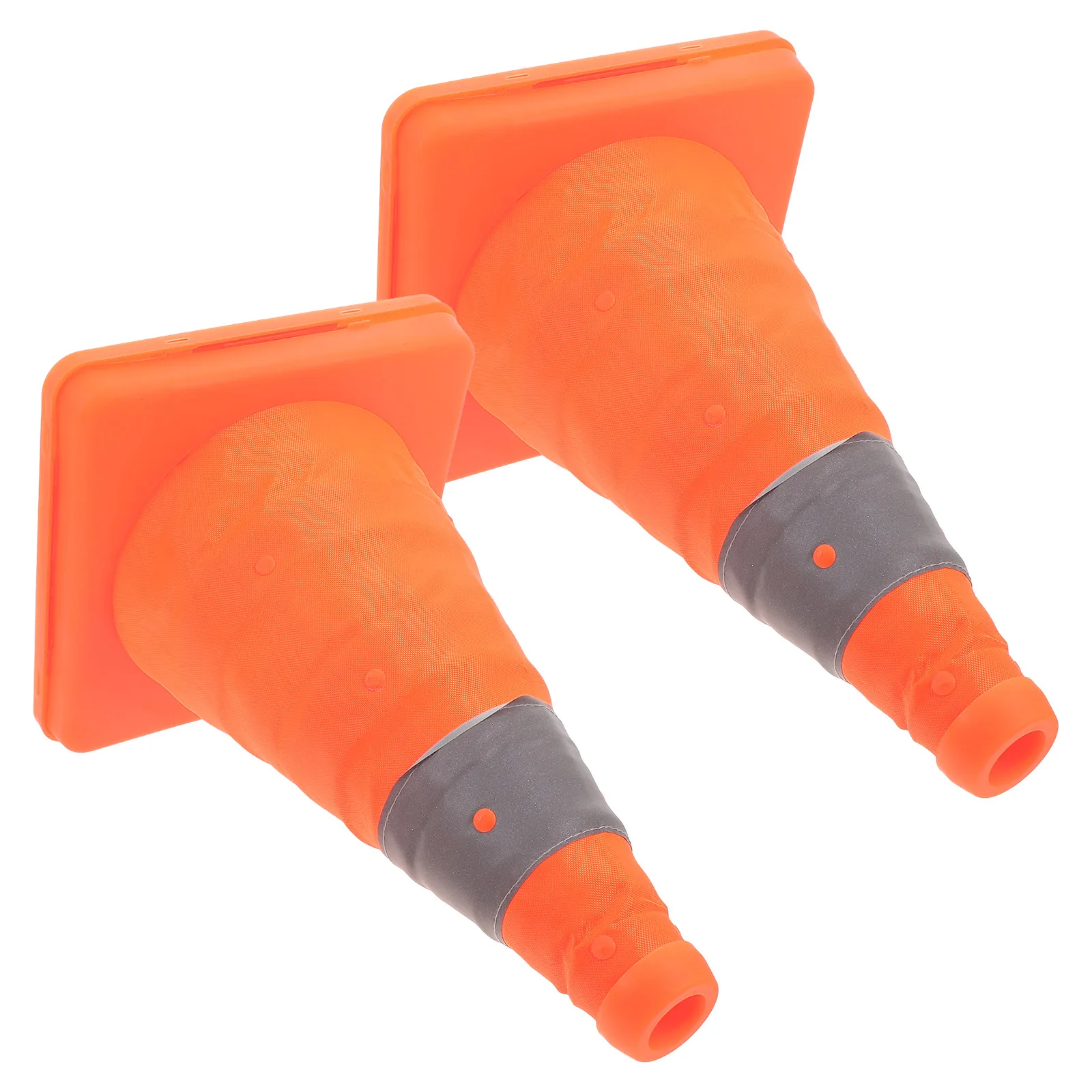 2 Pcs Reflective Telescopic Road Cone Parking Foldable Adjustable Traffic Bar Plastic