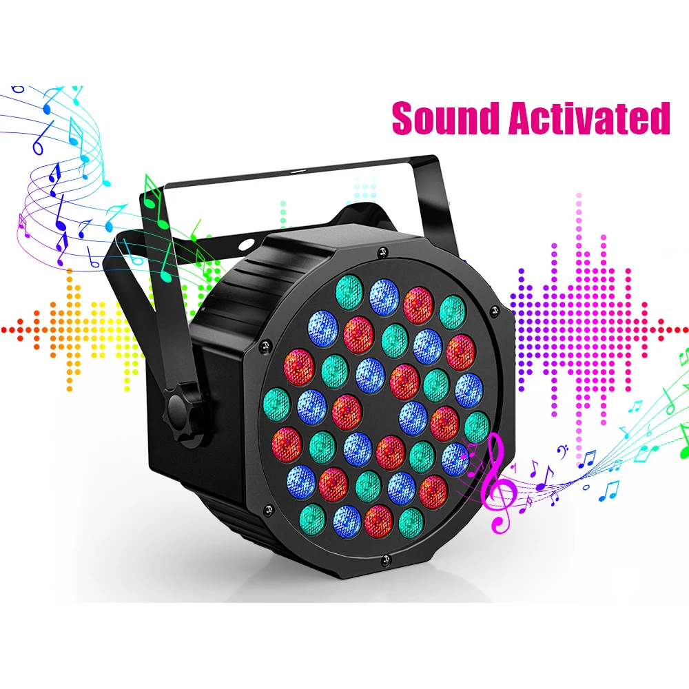 Fieryzeal 4PCS LED Par Light 36LED RGB DMX Stage Effect Lighting Ricaricabile Piatto Par Luce per DJ Disco Party Bar Stage Light