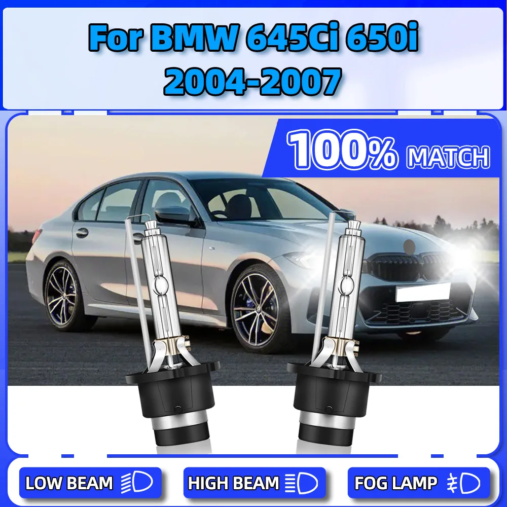 Xenon Headlight Bulbs 20000LM Super Bright Auto Xenon Front Lights 12V 6000K Car Lamps For BMW 645Ci 650i 2004 2005 2006 2007