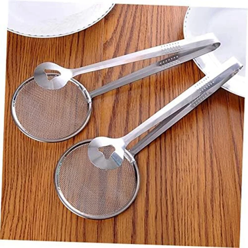 Pinzas para freír de acero inoxidable resistentes a altas temperaturas, cuchara para pescar alimentos, pinzas para drenar alimentos, patas de pollo frito 28x10cm
