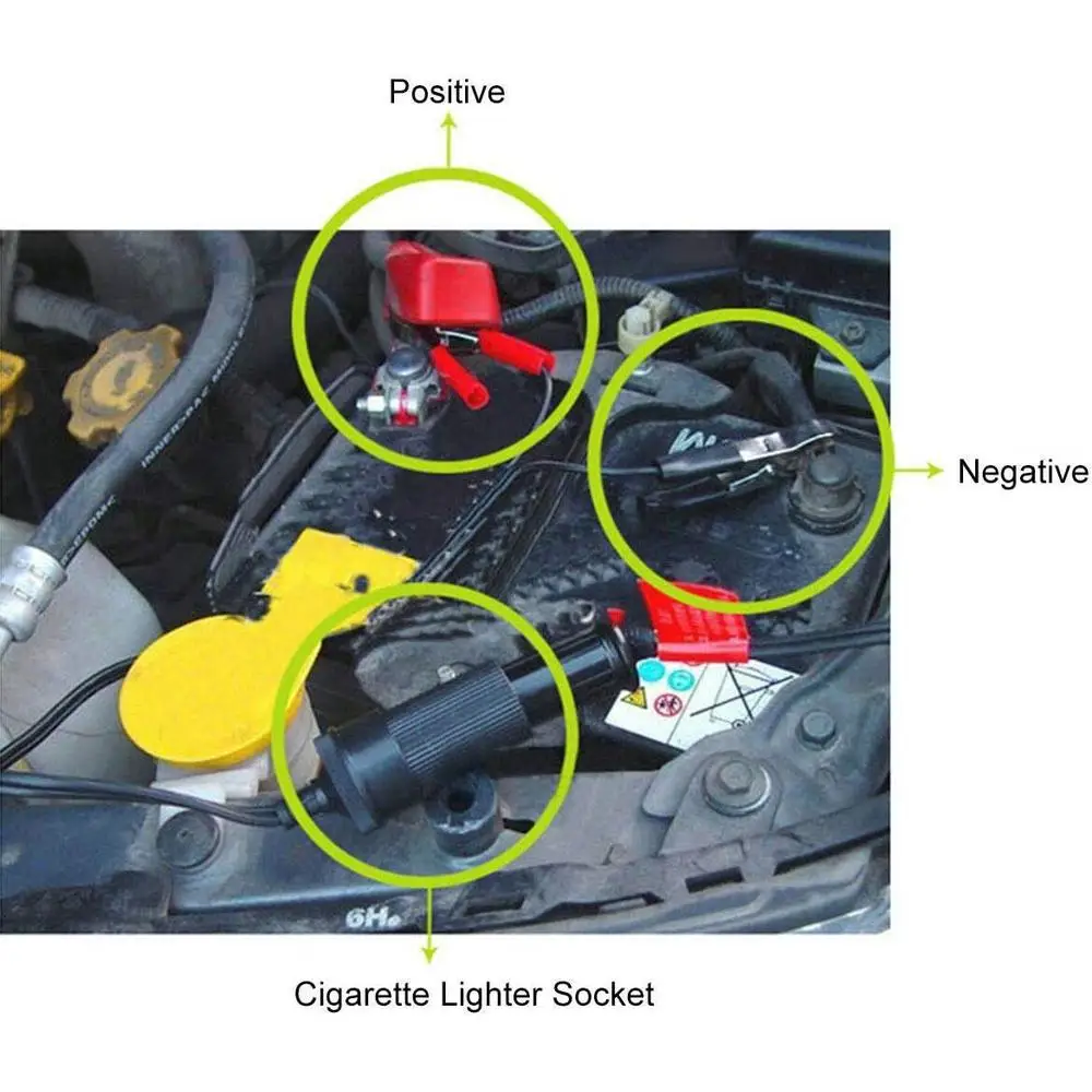 Universal 12V/24V Cigarette Lighter Socket  Car Battery Alligator Clipon Cigarette Lighter Female Adapter Power Socket