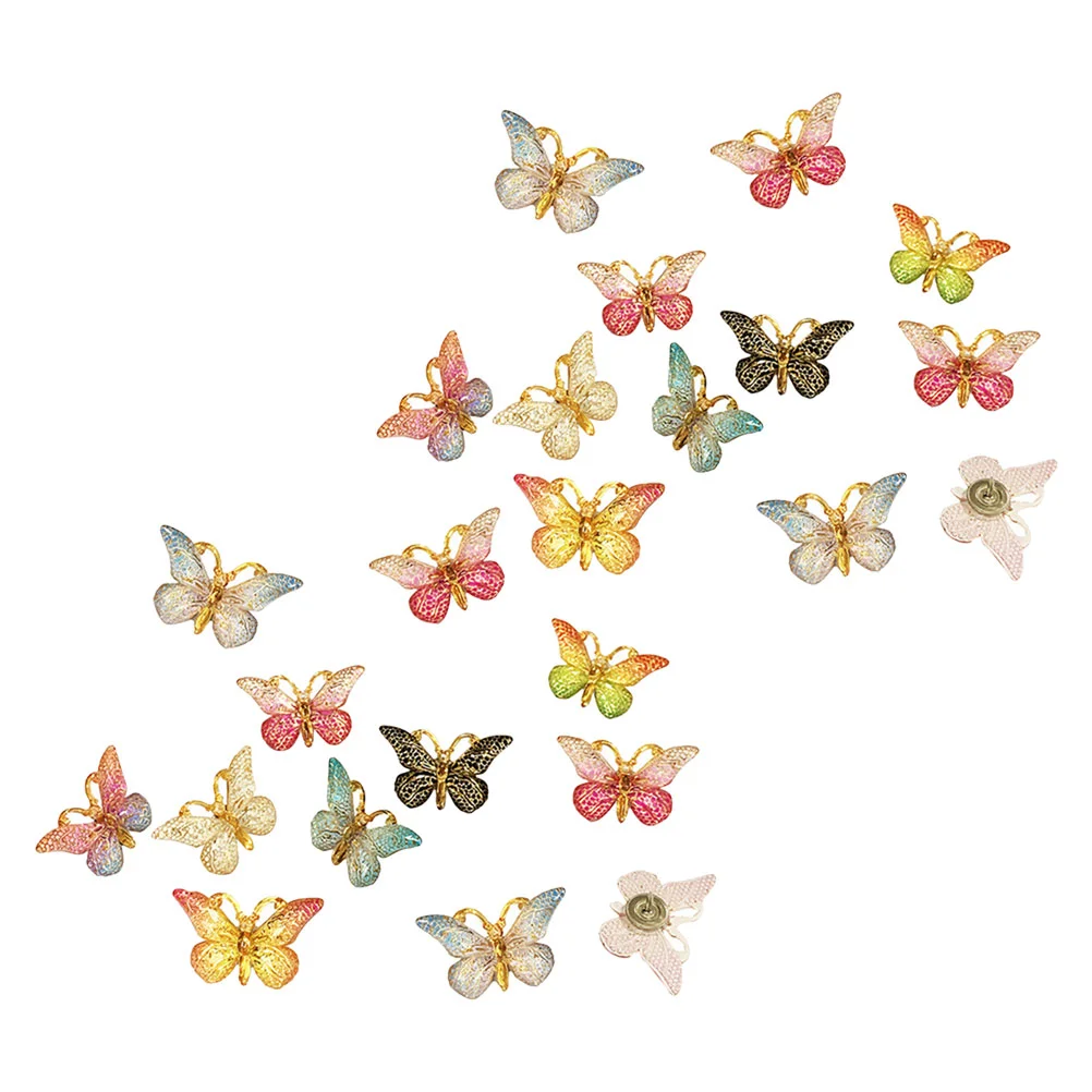 24 Pcs Butterfly Pushpin Shaped Thumb Tacks Thumbtacks Metal Daily Use Desk Accessories for Women