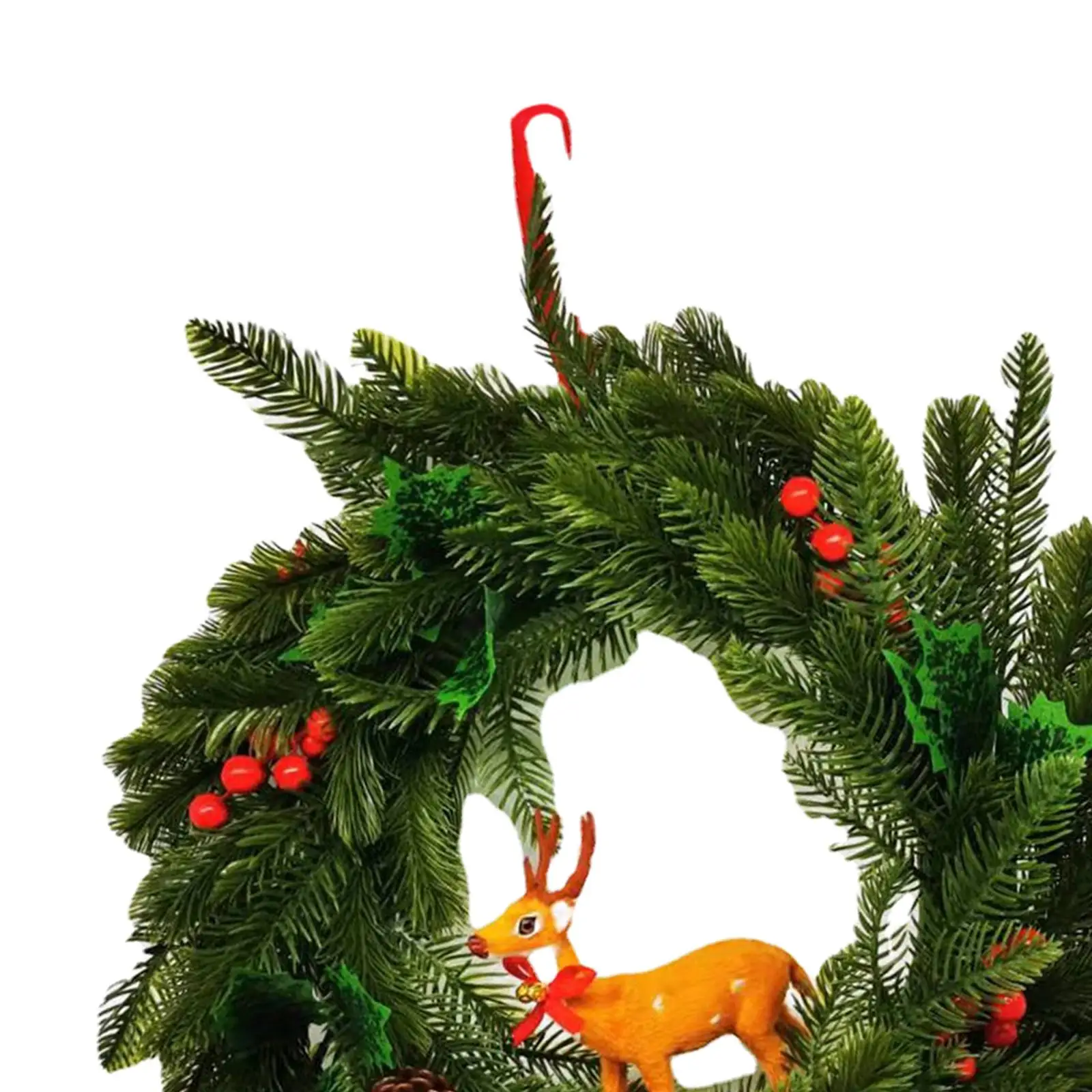 إكليل عيد الميلاد أوراق خضراء أكاليل 17.7 بوصة معلقة على الحائط لحفلة رأس السنة الجديدة #5
