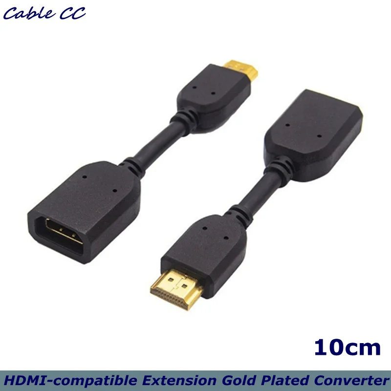 Adaptateur pivotant mâle à femelle compatible HDMI 10cm, Extension convertisseur plaqué or pour Google Chrome Cast, bâton de Streaming Roku Adaptateur pivotant mâle à femelle compatible HDMI 10cm, Extension convertisseur plaqué or pour Google Chrome Cast, bâton de Streaming Roku