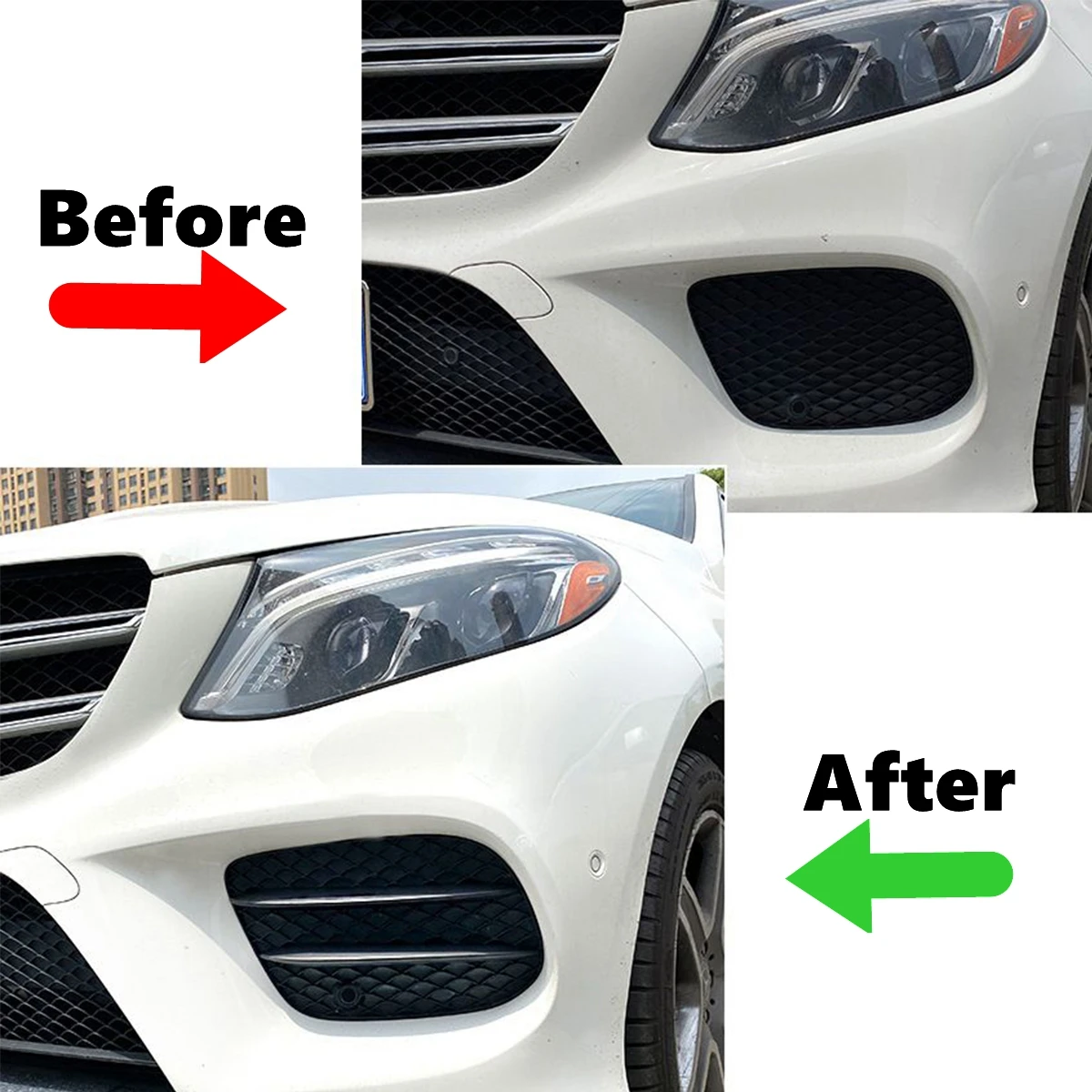ABS Front Bumper Fog Lamps Grille Grill Cover Frame Body Kits For Mercedes-Benz GLE GLS GLE Coupe W166 X166 C292 AMG 2016-2019