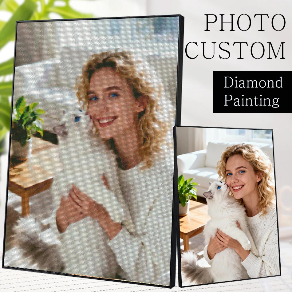 

Алмазная мозаика на заказ по фото: декор для дома, настенное искусство, персонализированная алмазная вышивка с круглыми стразами, создай свой собственный алмазный арт