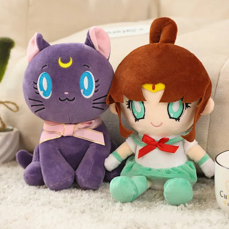 25cm Anime Figure Sailor Moon Doll Tsukino Usagi Luna Cat Toys Cartoon Q Version Cloth Doll Children Birthday Gift Kids Toy