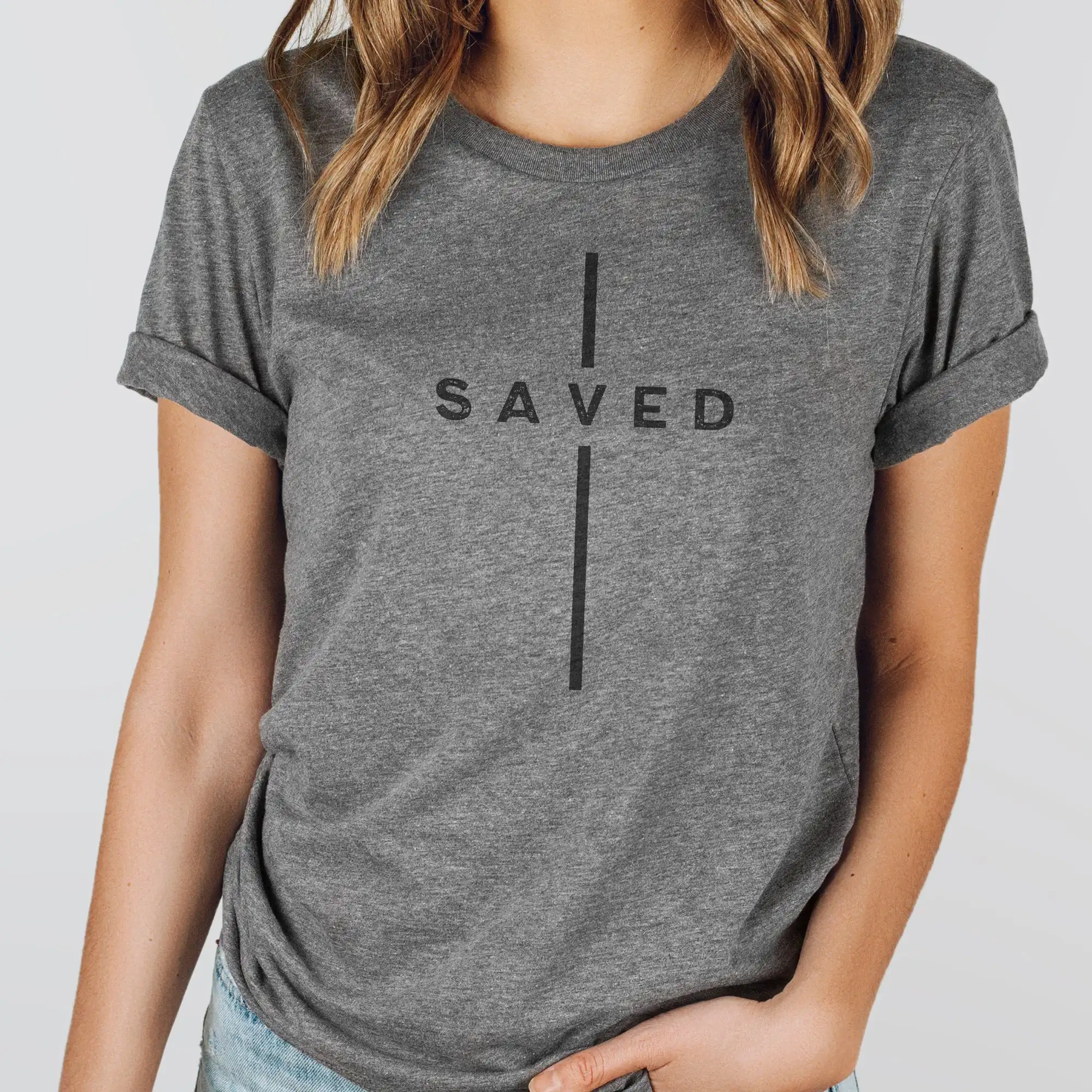 Christian T Shirt Saved By Grace Apparel Bible Verse Baptism