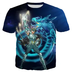 Summer New Saint Seiya Harajuku 3D Printed Street Fashion Casual Adult Children's Clothing T-Shirt Round Neck Short Sleeve Tops