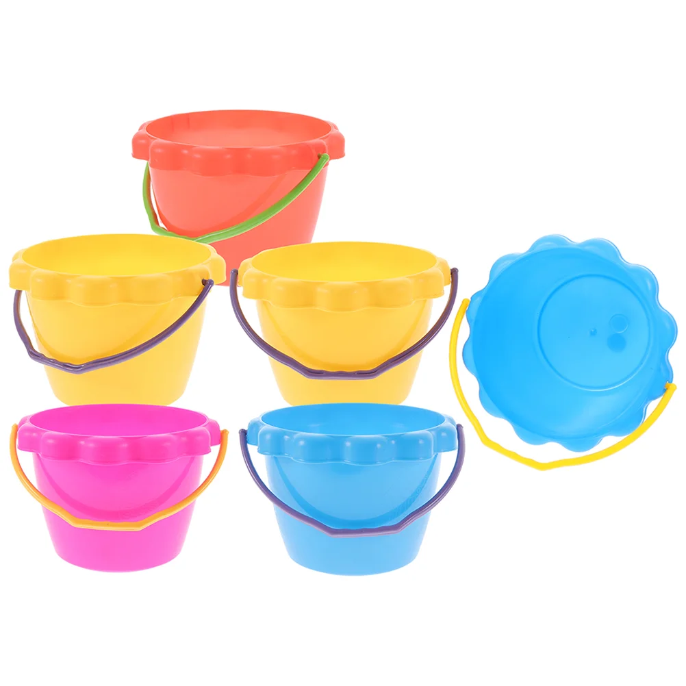 6 Pcs Beach Toy Bucket Water Play Sand Tool Playthings Buckets Pails Playing Small Multi-use