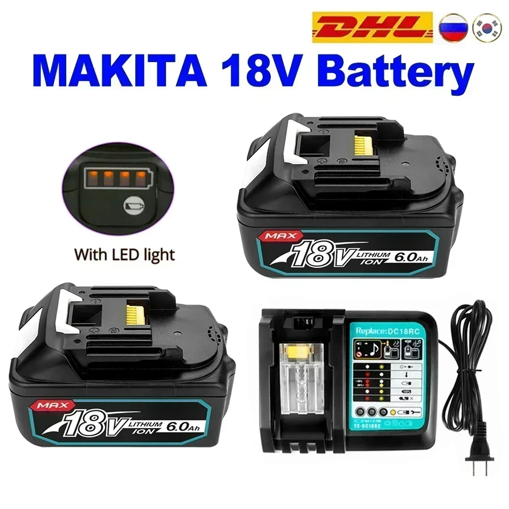 Batería de iones de litio recargable BL1860b de 18V y 6,0Ah para herramientas eléctricas Makita de 18 voltios BL1860 BL1830b BL1850b BL1840 LXT-400 6A