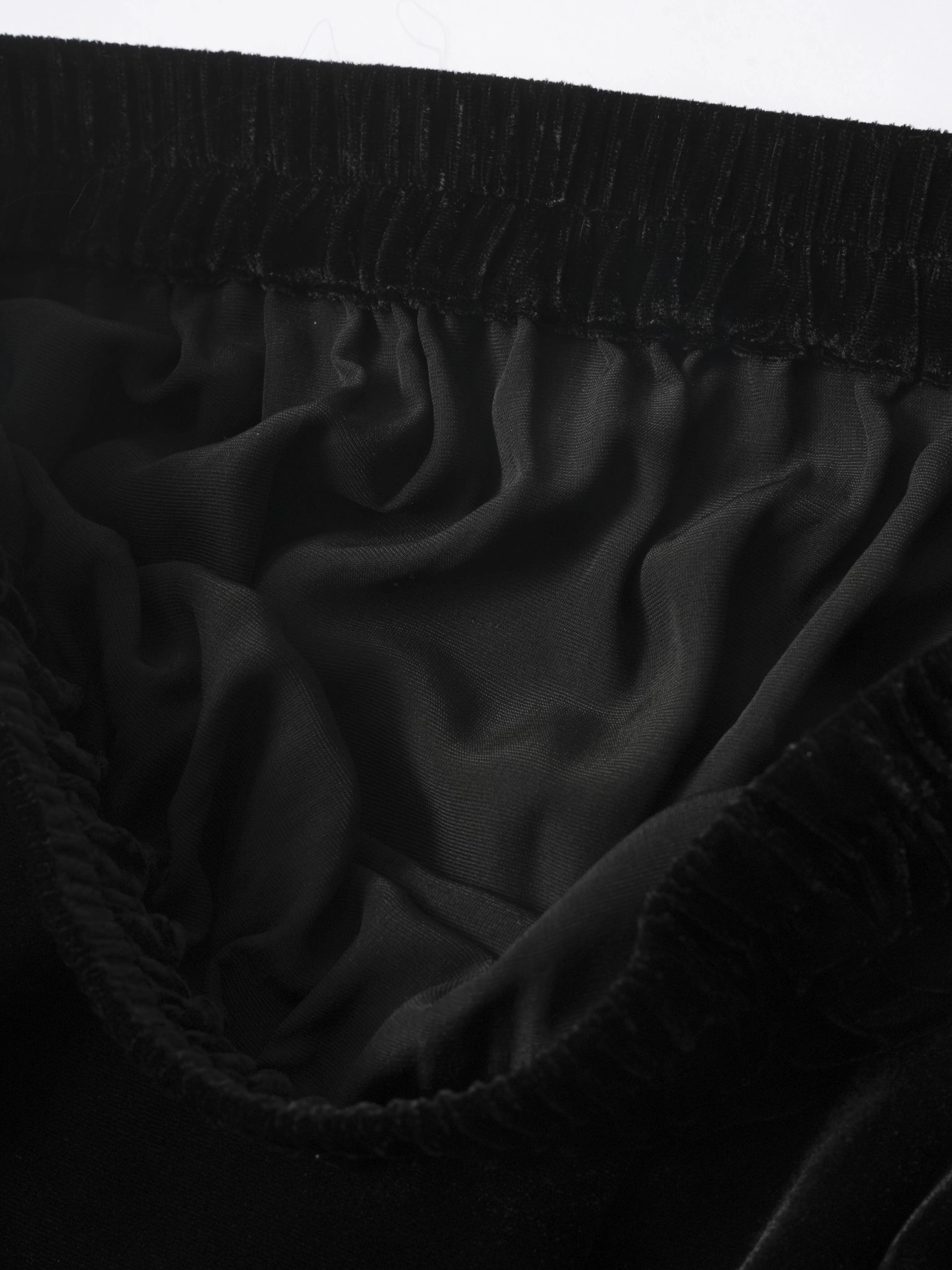 여성 패션 다목적 블랙 30% 천연 뽕나무 실크 벨벳 복고풍 통근 스타일 신축성 있는 허리 스트레이트 스텝 스커트