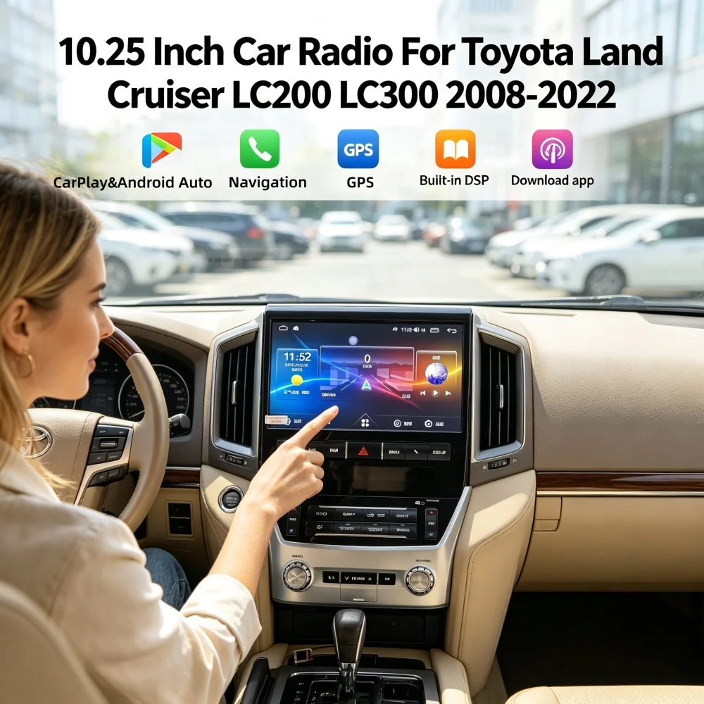 Android OEM Style Screen For Toyota Land Cruiser LC200 2008 2009- 2022 Car Radio Multimedia Player GPS Navigation Head Unit DSP
