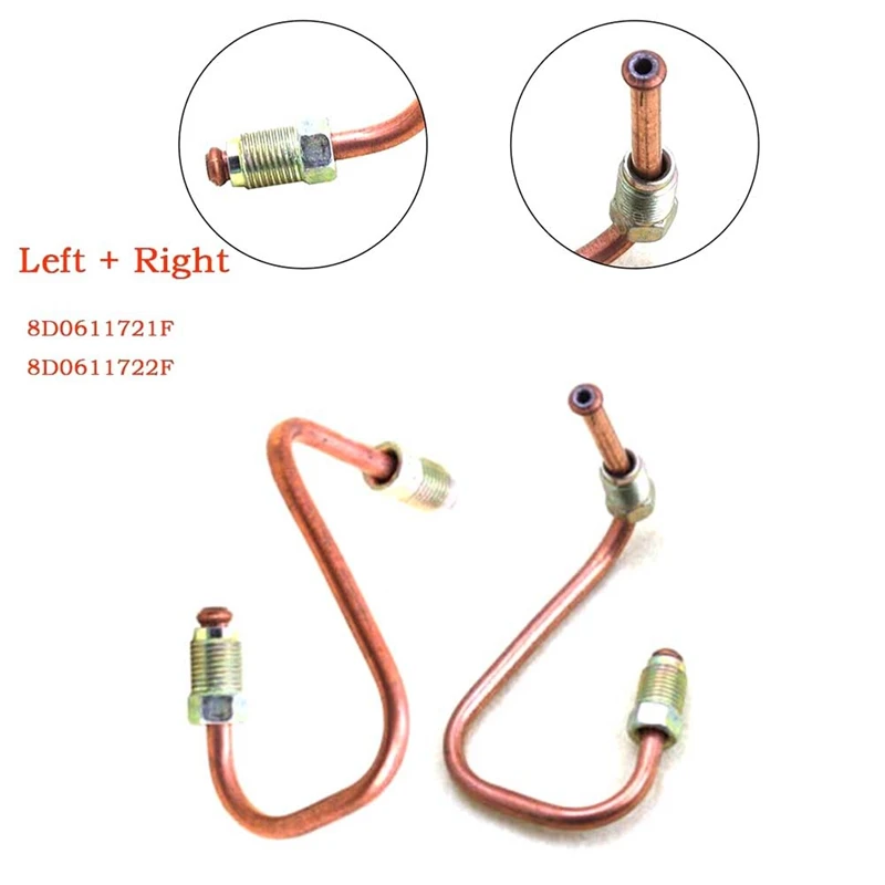 8D0611721F 8D0611722F Car Front Left & Right Brake Hydraulic Line Pipe Kit Fit For VW Passat B5 A4 A6 S6 Avant Quattro