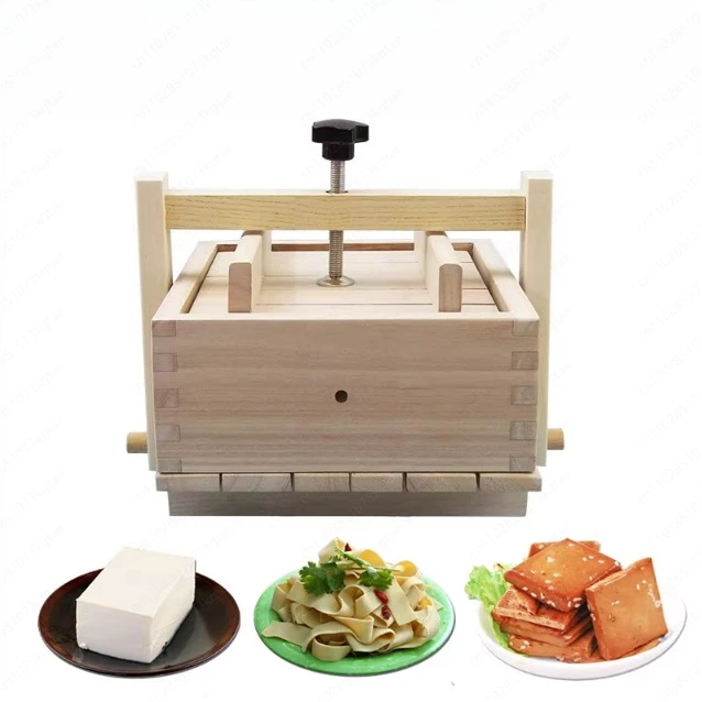 Molde de tofu doméstico de madera de sicomoro, juego completo de herramientas para hacer tofu con varilla de presión