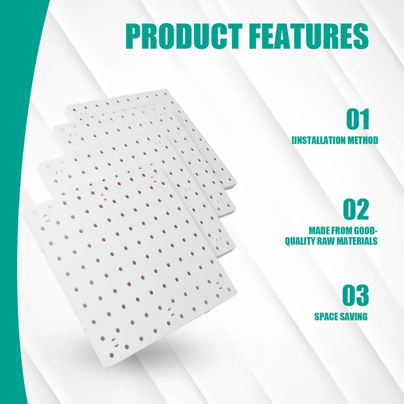 4 Piece Wall Hanging Pegboard Wall Organizer White Pegboard For Craft Room, Garage