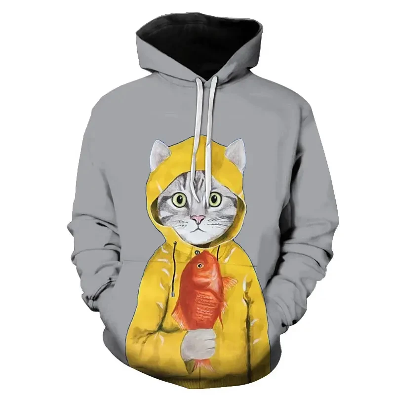 Hoodies Cute Cartoon Animal Cat 3d Print Sweatshirts Men Women Hooded Oversized Hoodie Kids Pullover Sweatshirts Tracksuits Coat