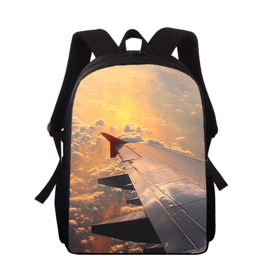 Flugzeug Himmel 16 "3D-Druck Kinder Rucksack Grundschule Schult aschen für Jungen Mädchen Rucksack Schüler Schulbuch Taschen