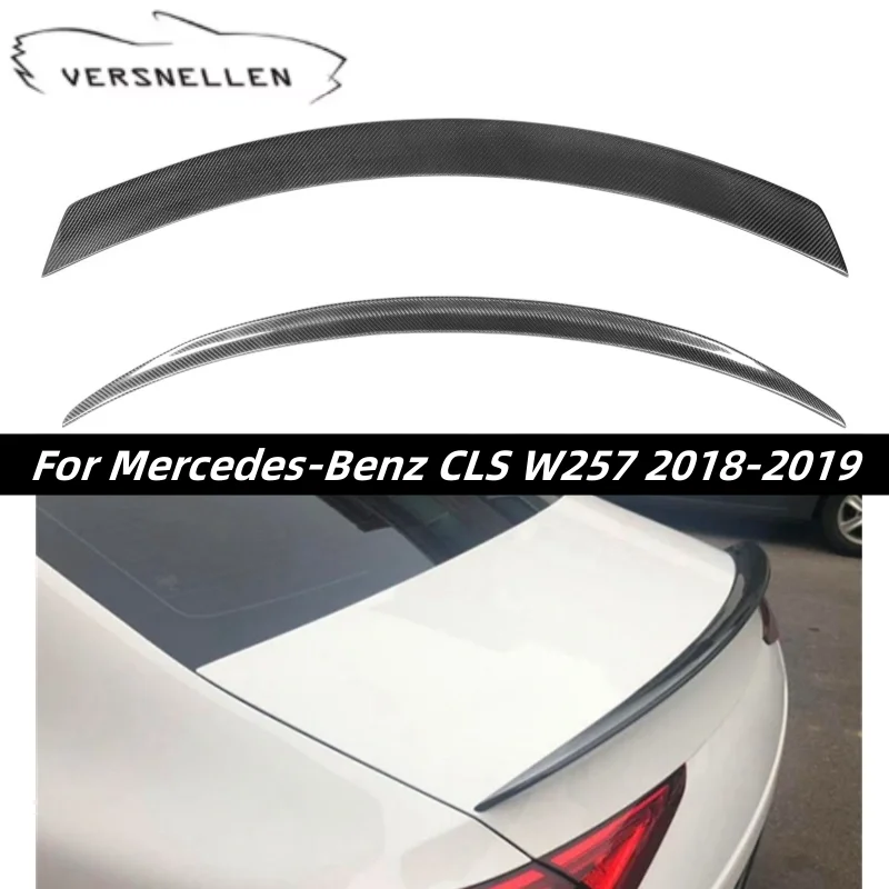 For Mercedes-Benz CLS C257 W257 2018-2019 GT Style Real Carbon Fiber Rear Spoiler Trunk Wing Car Tail Wing Decoration