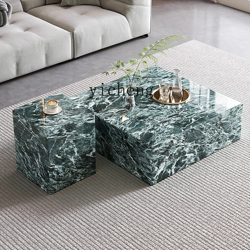 

zz living room coffee table side table minimalist rectangular luxury stone high-end light luxury simple artistic home