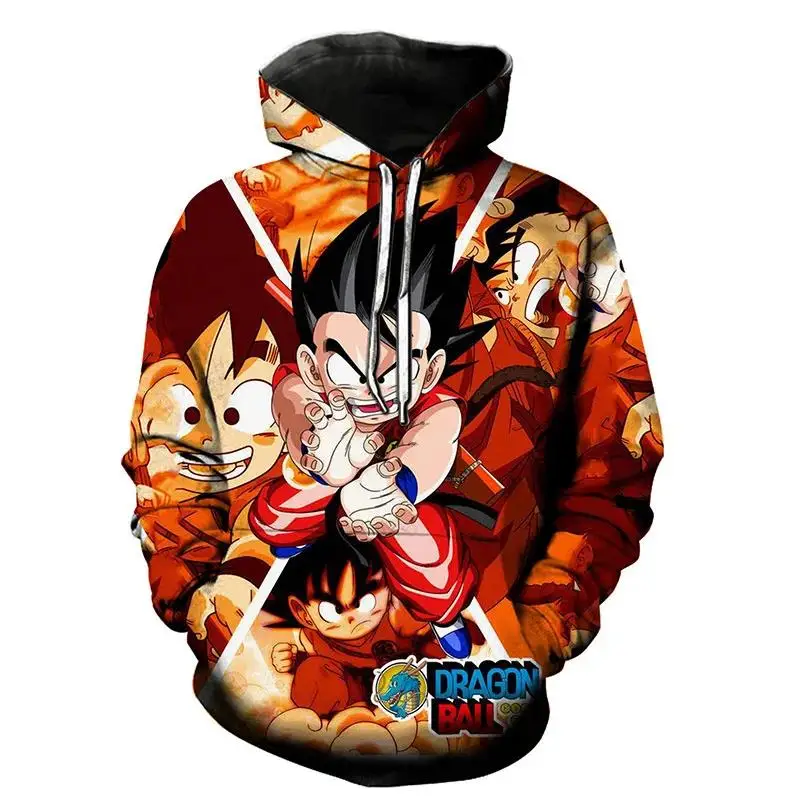 Dragon Ball Cartoon Men\'s Fashion Hoodie Comic Goku 3D Printed Hoody Casual Cool Children\'s Clothes