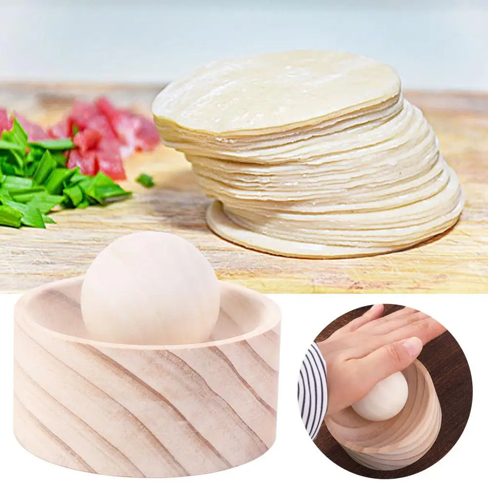 

Household Manual Dumpling Skin Maker Wood Durable Dumpling Wrapper Maker DIY Mochi Presser Pastry