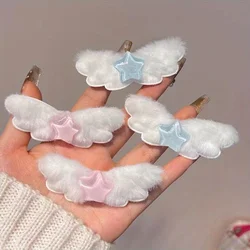 2pcs Cute Stars Plush Wings Hairpin A Hair Clip with A Sweet Duck Beak on The Side Baby Hair Accessories