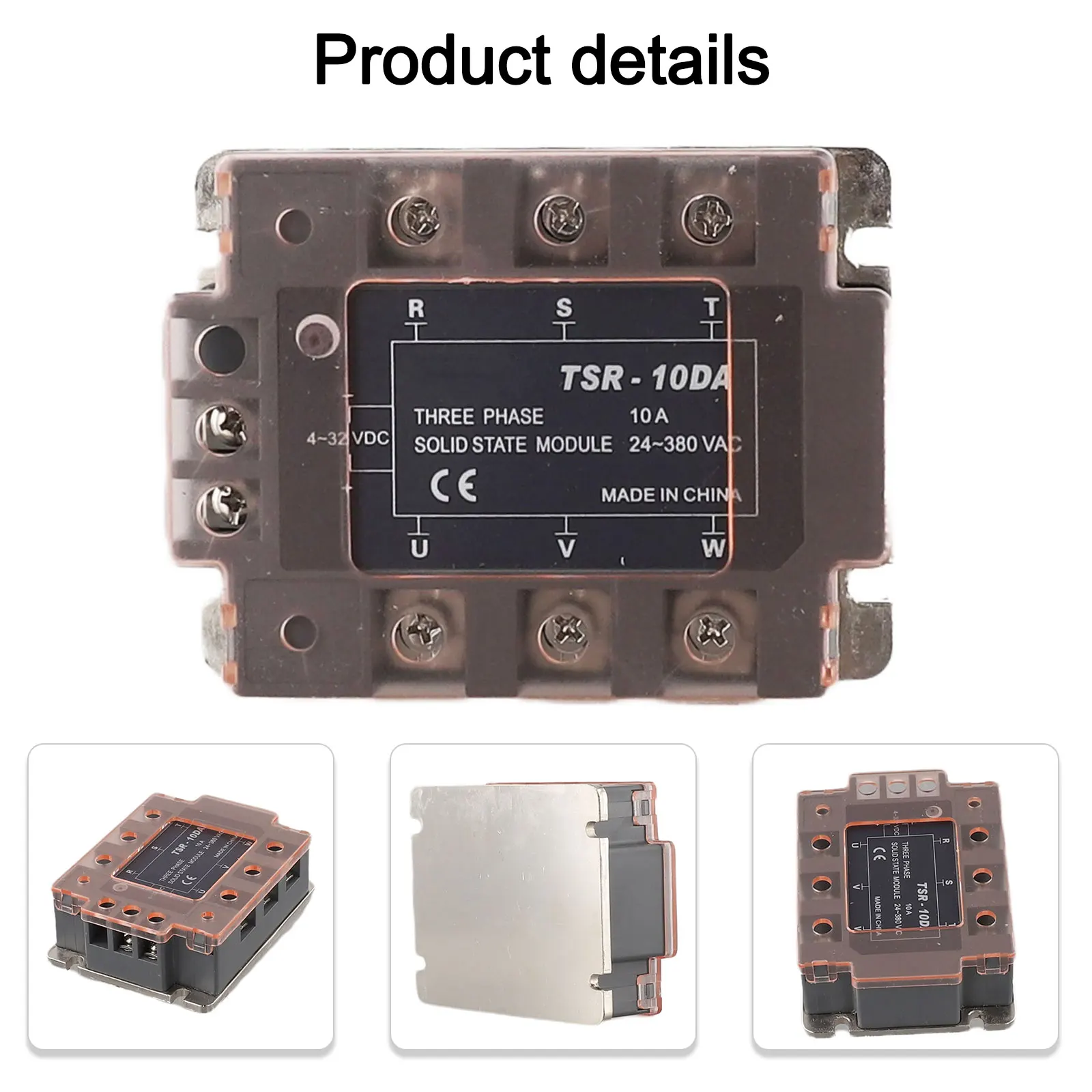 TSR-10DA Three-phase Solid State Relay Module AC380V 40A  For SSR DC Control AC For Test Measurement Tool Accessory