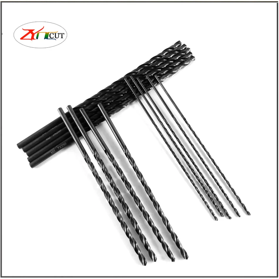 1Pcs  Extended Deep Hole Straight Shank Fried Dough Twists Drill 4mm-16mmx300 400 500mm HSS M2 Black Oxide Long Twist Drill Bits