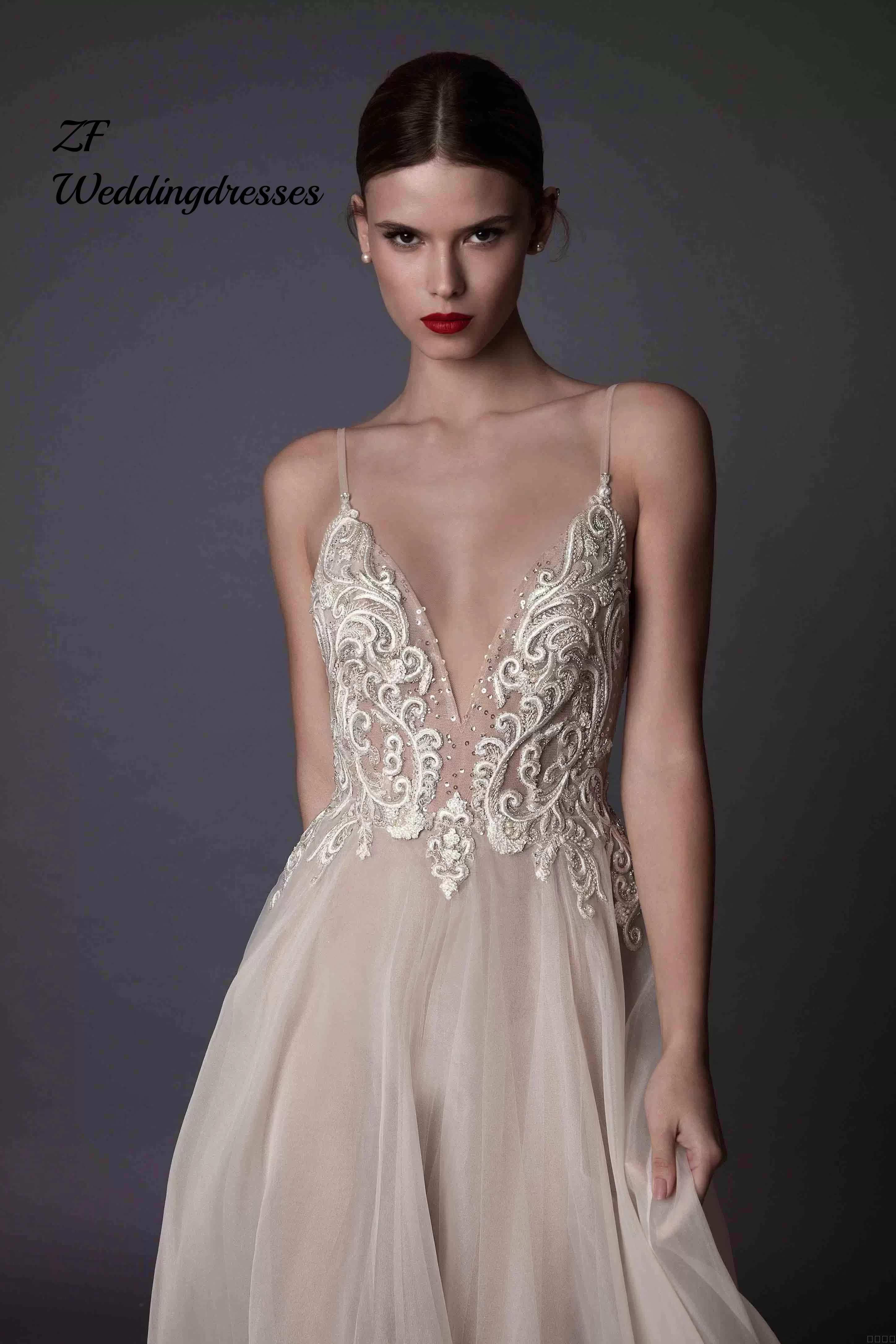 Maßgeschneidertes, luxuriöses und schillerndes Tanzpartykleid im neuen Stil, sexy rückenfreies Korsett-Hochzeitskleid, Party-Träger mit Pailletten und Fransen