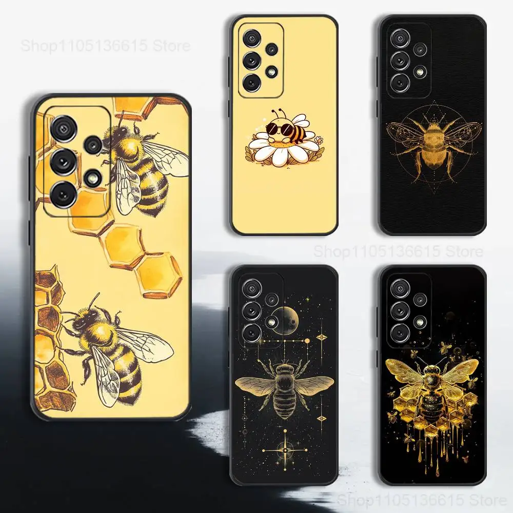 

Cute Art Yellow Bees Phone Case For Samsung S25,S24,S23,S22,S21,S20,S10,S9,Ultra,Plus,Lite,FE,Soft Silicone Black Cover