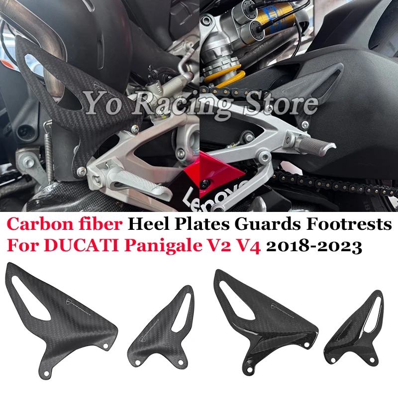 For Ducati Streetfighter Panigale V2 V4 S R 2018 - 2024 Moto Carbon Fiber Footrest Guard Motorcycle Protection Side Plate