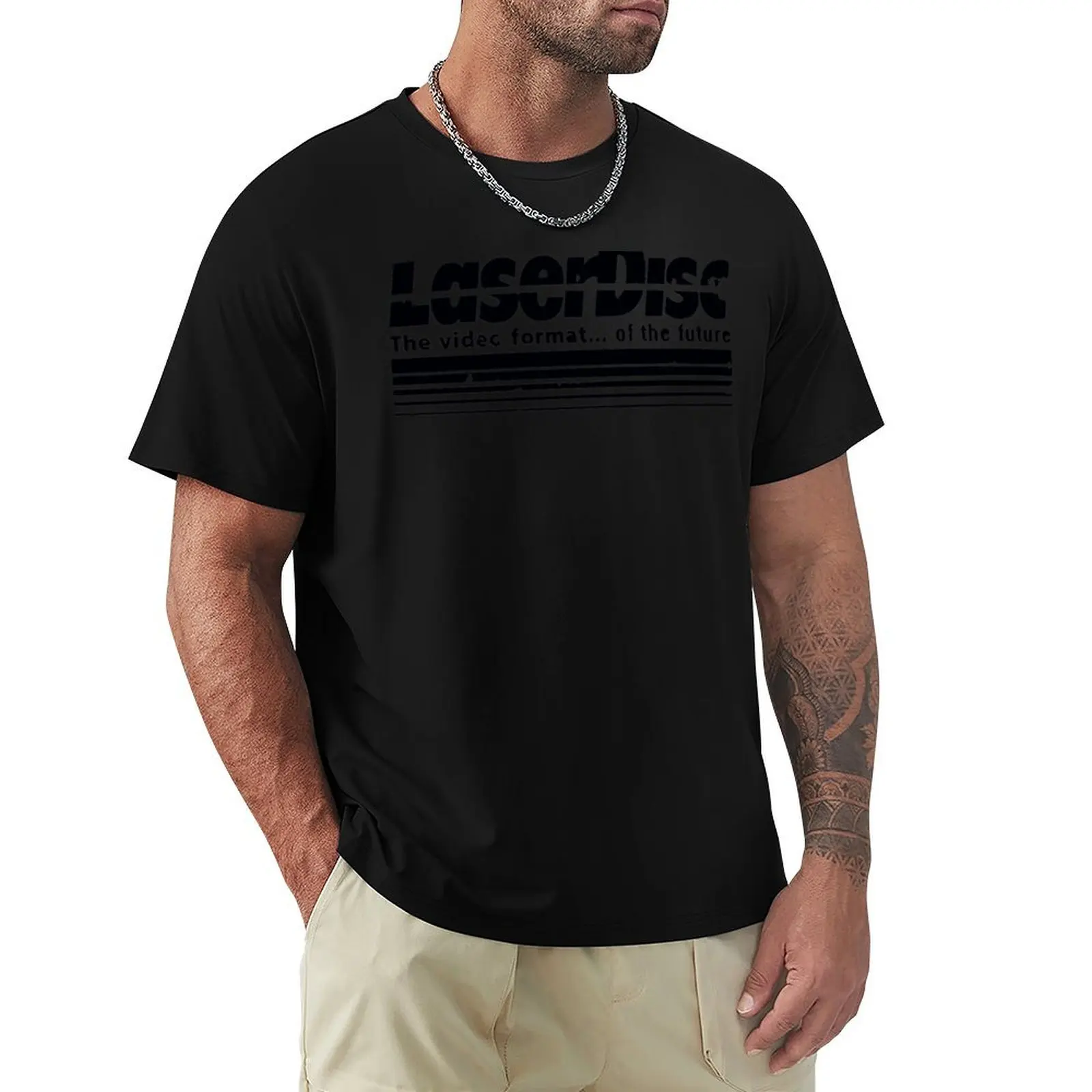 LASERDISC THE VIDEO FORMAT OF THE FUTURE STICKER AND LASER DISC SHIRT T-Shirt Outdoor Sports Short Sleeve Top