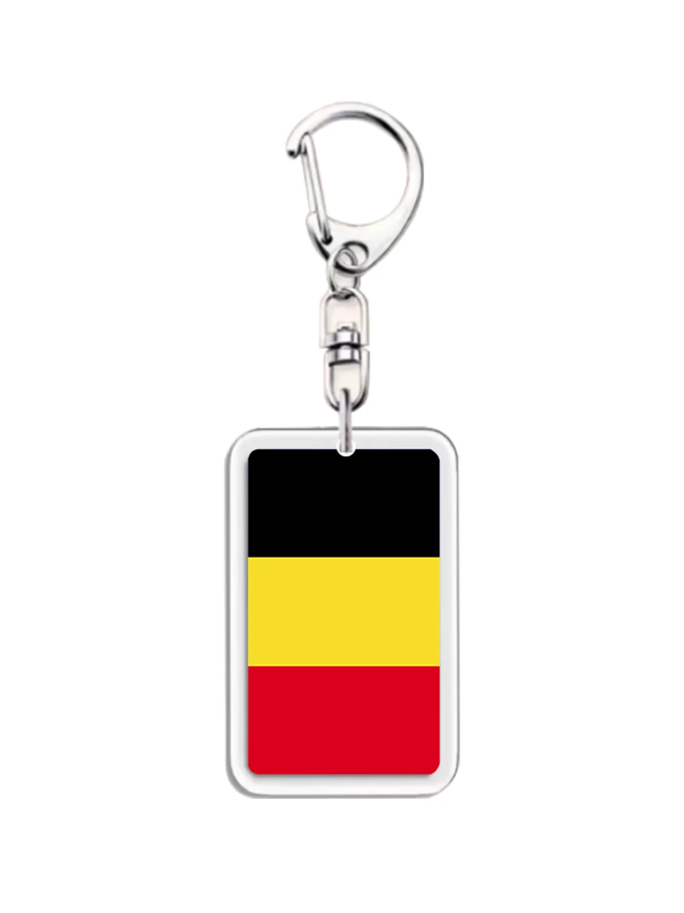 1 x Acryl-Schlüsselanhänger mit belgischer Flagge, exquisites Accessoire, Geschenk für Freunde, Schlüsselanhänger für Damen und Herren
