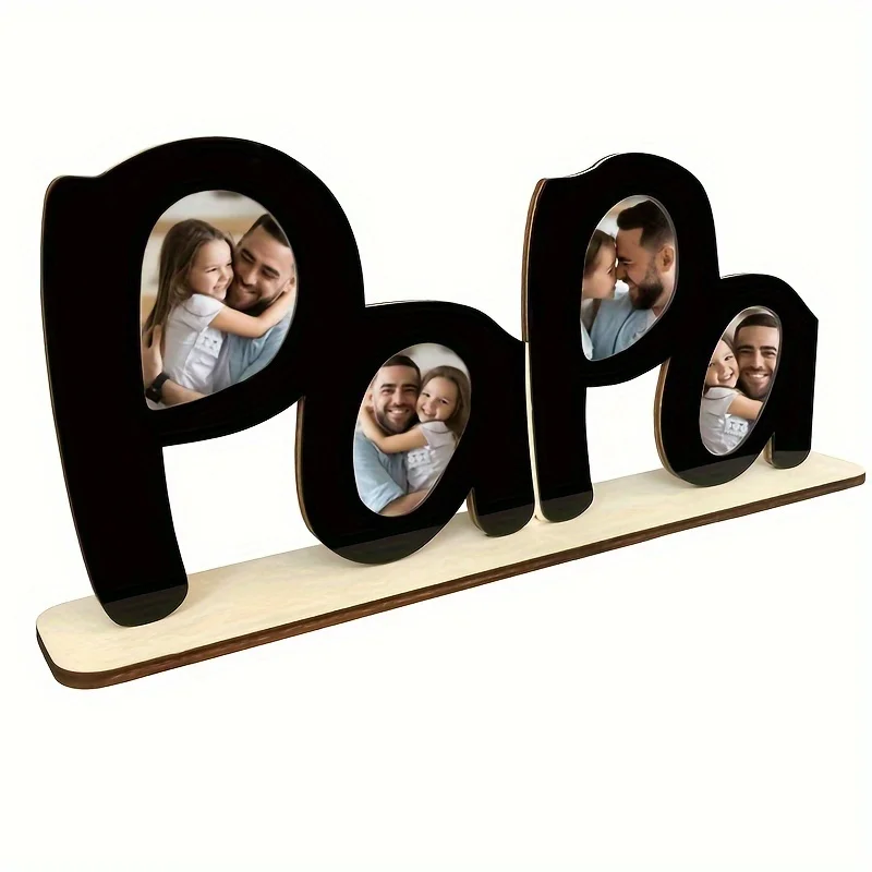 Wooden Creative Dad Style Display Frame, Father Suitable For Father's Birthday Husband Gift, Grandfather, Favorite Father, Home