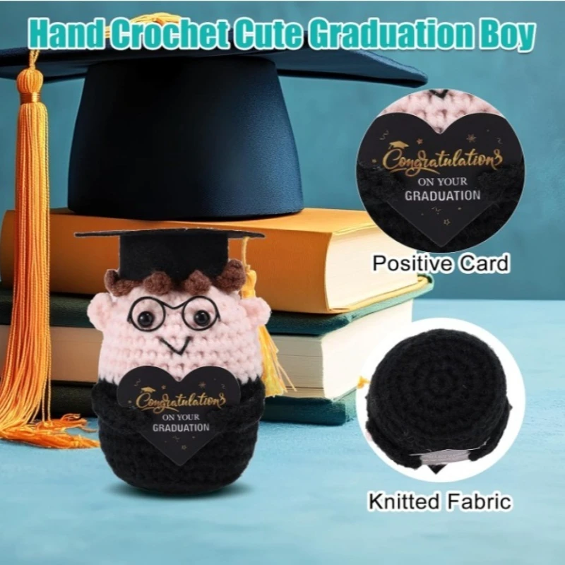 دمية دكتوراه مصنوعة يدويًا لموسم التخرج - لعبة قطيفة بمزاج إيجابي، رفيق عاطفي لطيف، هدية تخرج للطلاب #2