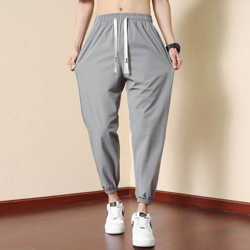 Men's Perfect Loose-Fit Ankle Banded Pants, Fashionable Urban Ankle-Length Pants in Spring 2024, Sports Casual Pants