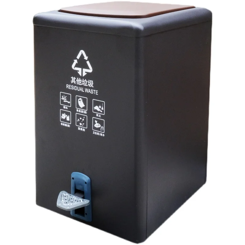 

Foot trash can outdoor with lid 160 large capacity scenic property community sanitation classification box commercial 120 liters