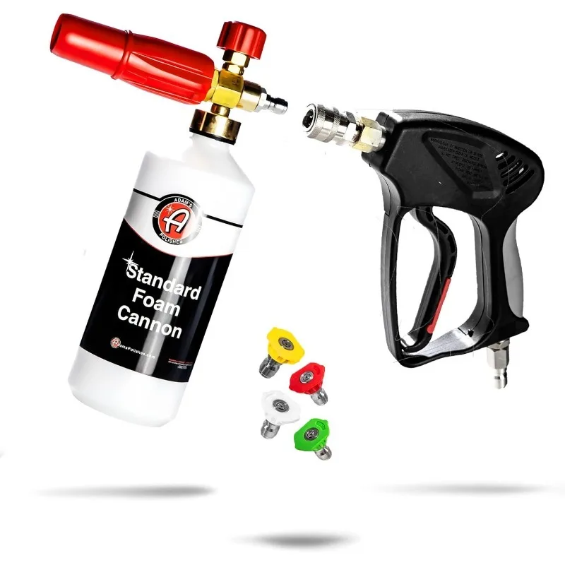 Adam's Polishes Standard Foam Cannon & Snub Nose Combo - Foam Cannon Soap Sprayer for Car Wash, Patio & House Cleaning
