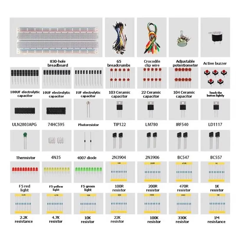 N93RNEW! Electronics DIY Learning Kit For Arduino Basic Components For Electronics Enthusiasts