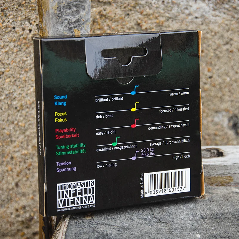 Thomastik-Infeld Violin Strings E-A-D-G Set VISION TITANIUM SOLO VIT100 Synthetic Core Aluminum/Silver Winding 4/4 Size Medium